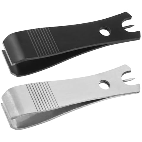 PIYANYO Stainless Steel Fishing Line Scissors Fishing Nipper Eye Cleaning Needle with Hook Fishing Tool Cutting Tool (one Black, one Silver) 2PCS Cover