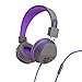 JLab Audio Neon Folding On-Ear Headphones | Wired Headphones | Tangle Free Cord | Noise Isolation | 40mm Neodymium Drivers | C3 Sound (Crystal Clear Clarity) | Graphite / Purple