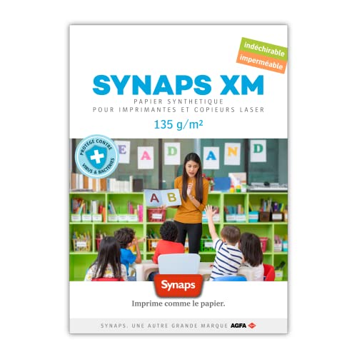 Synaps XM135 film polyester A3 évite la plastification papier indéchirable 120µ