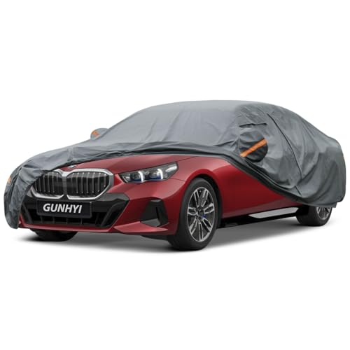 Image of GUNHYI Premium Car Cover Custom Fit BMW 5-Series, 16 Layers Heavy Duty Car Cover Waterproof All Weather with Zipper Door for Sun Rain Snow Dust Uv Protection