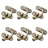 TSUOUKL 6 Pièces Fermoirs de Boîte en Fer Bronze Antique, Loquet Vintage avec Vis, Crochet de Fermeture Métallique pour Caisse en Bois Boîte à Bijoux Bricolage