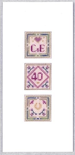 Lifetime Samplers & Decorative Textiles Windows Ruby Anniversary Card with - Complete Cross Stitch kit on 16 aida with Clear Colour Chart