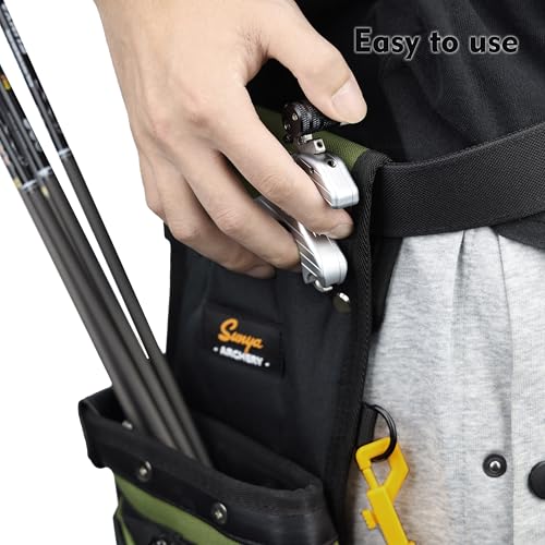 SUNYA X510 Field & Competition Hip Arrow Quiver | 3-Slot Noise-Free Archery Quiver with Sturdy Storage System (42x18cm) (Army Green, Right)