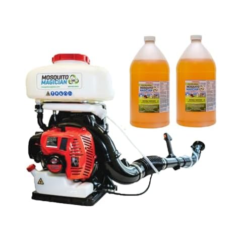 Mosquito Magician Backpack Fogger w/ 2 Gallons Liquid Concentrate - Gas Powered - Kills Mosquitoes, Fleas, and Fire Ants - Efficient Coverage - Easy & Comfortable Use - Ideal for Large Properties Cover