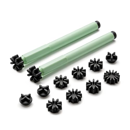 Rock Dot Painting Tools Set - 2 Mandala Dotting Pens with 10 Interchangeable Silicone Tips for Rock Art DIY Crafts Ceramic Painting Floral Mandala Designs Professional Dotting Kit