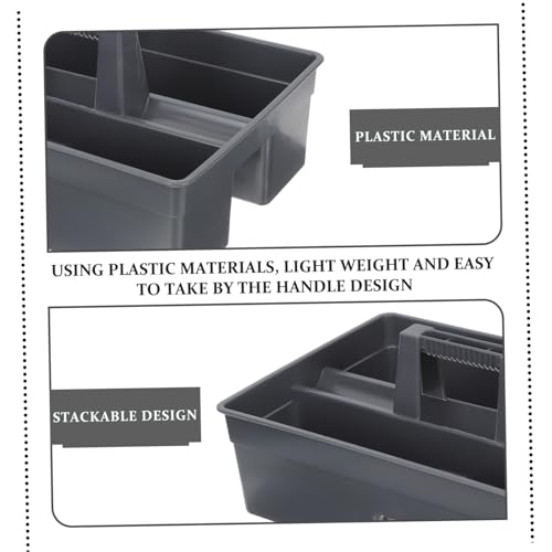 Panier plastique de rangement à main robuste avec compartiments gris foncé