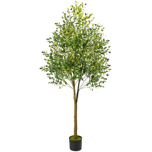 KUOGAS Olivo Artificial, Planta Artificial de 180 CM, Olivo Artificial Grande Adecuado para Decoración de Sala de Estar, Dormitorio, Oficina
