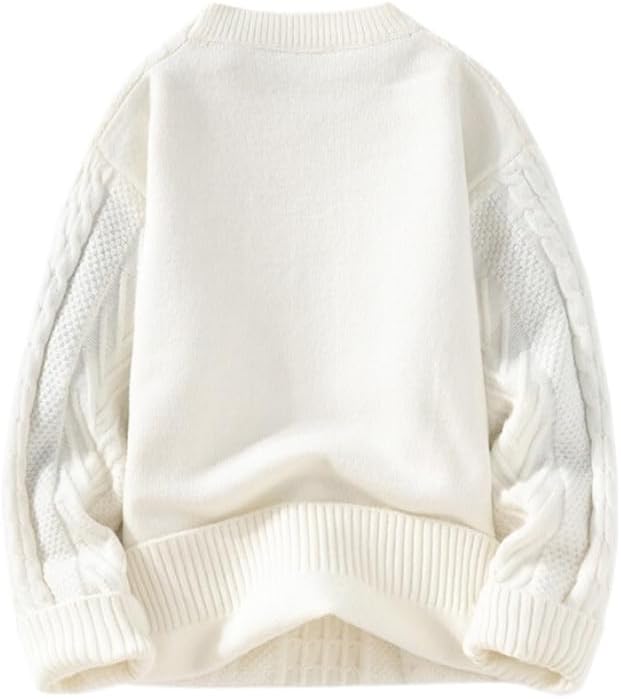 Winter Thick Round Neck Sweater Twisted Knitted Sweater Large Loose Sweaters