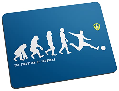 Personalised Evolution Mouse Mat for Leeds United FC fans, great for Whites football supporters, fabric top, non slip mouse pad 5mm thick