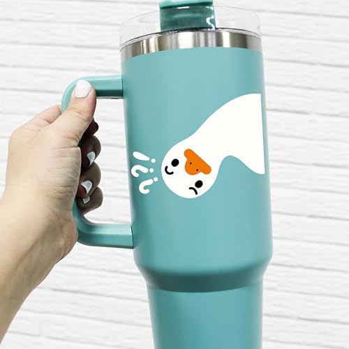 Image of Set 3Pcs Silly Goose On Board Rearview Mirror Decal Silly Goose Peeker, Funny, Meme Stickers, Water Bottle Window Decal, Vinyl Waterproof 2 Inches Stickers for Mom Dad Friend