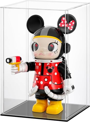 Image of Bozsky Acrylic Display for Organizing Collectibles Clear Box Display Action Figures Home Storage Mini Toys Gifts for Lover, Dust-Free, Clear Display Box (Black+Clear, 10X10X15Cm: 4X4X6 inch)