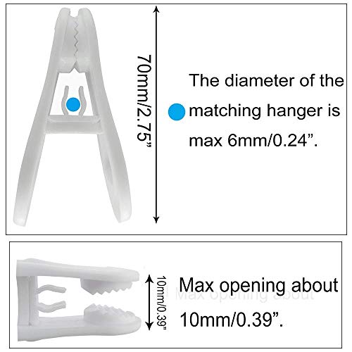 Quadow Hanger Clips 30 Pack, Multi-Purpose Hanger Clips For Hangers, White Finger Clips For Plastic Clothes Hangers, Pants Hangers Clips #TOP3