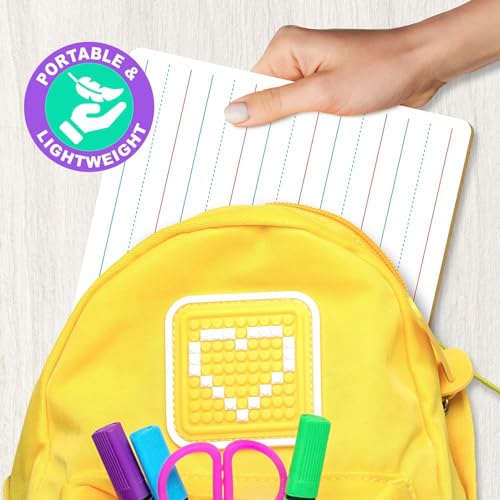 Scribbledo 24 Pack Double Sided Whiteboard Lined Dry Erase Boards for Kids Ruled Writing Board Handwriting Practice for Kids Small White Board Dry Erase Board 9x12 Dry Erase Board with Lines - Thumbnail 7