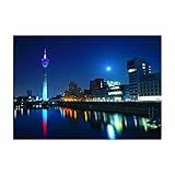 Vero Home 16346 Glas-Schneidebrett | Motiv Orte Düsseldorf | rutschfest, kratzfest und lebensmittelecht | Maße: 39 x 29 cm