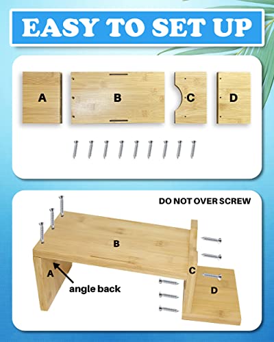 Image of Liquid Laundry Detergent Holder Stand with Tray & Strap - 1 Pack - Wood | Easy Pouring, Rubber Feet, Angled Stand, Fabric Softener Dispenser for Laundry Room Organization & Storage