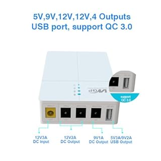 Yangers Mini UPS 12V Uninterruptable Power Supply, 13500mAh Li-ion Portable Battery Backup Power device home power bank with Multi DC Output 9V 12V USB 5V for ONU WiFi Router Phone Camera Alarm