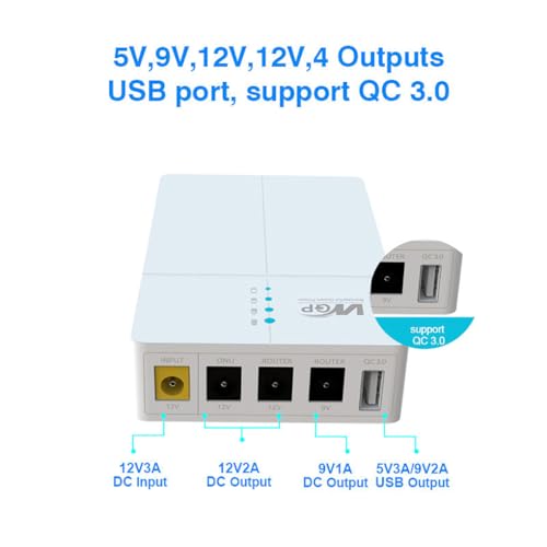 Miniatura 3 de Yangers Mini Ups 12v Fuente De Alimentación Ininterrumpida, 7800mah Banco De Energía Para Pilas Ups Batería De Respaldo Para Router Onu,Back Up Battery Única De 9v 12v Dc