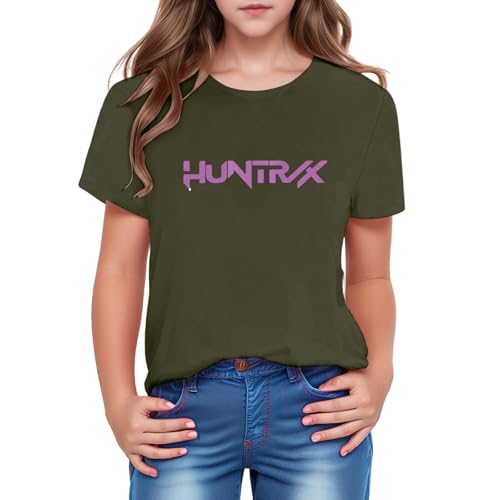 Girl Summer T Shirt Funny Anime Graphic Letter Printed Short Sleeved Shirts Novelty Crewneck Preppy Tops 100-160