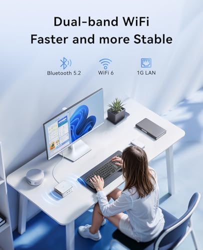 NiPoGi Hyper H2 Mini PC W-11 Pro, Ιntel Core i9-11900H(8C/16T, bis zu 4,90 GHz), 32 GB (2 x 16GB) DDR4 1 TB M.2 NVMe SSD Mini Desktop Computer für Büro/Schule/Heim, WiFi 6, HDMI, DP, Typ-C, 54 W TDP.