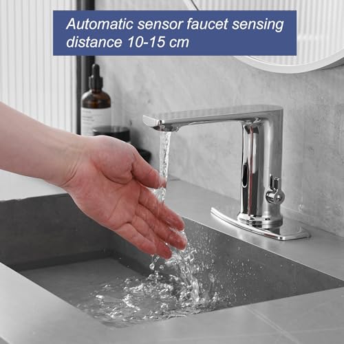 Touchless-Bathroom-Sink-Faucet-Single-Handle-Temperature-Adjustment-Hands-Free-Commercial-Motion-Sensor-Faucet-Electronic-Infrared-Smart-Solid-Brass-Polishe-Chrome