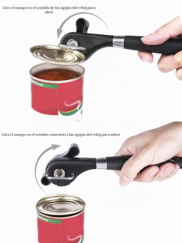 Miniatura 2 de Abrelatas Manual De Seguridad, Diseño Ergonómico Antideslizante Con Borde Liso, Corte Lateral Sin Cortes Agudos Abrelatas, Levantador De Tapa Que No Toca Los Alimentos