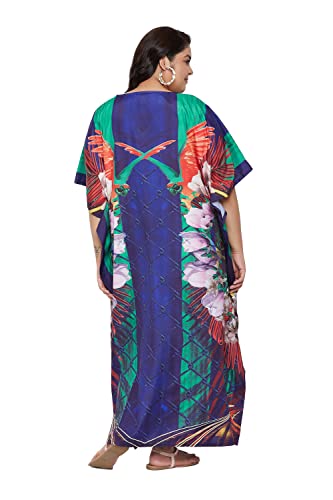 Image of Oussum Women Long Maxi Plus Size Polyester Kaftan Gown, Womens Kaftan Dresses Lounge Resort Wear, Plus Size Kaftan