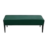 Slip Cover for End of Bed Bench, Rectangular Bench Covers Stretch, Velvet Dining Room Seat Cushion Protector (Dark Green)