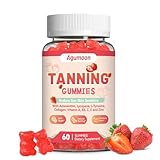 Agumoon Tanning Gummies for Women and Men, Self Tan Supplement with Beta Carotene, Lycopene, Astaxanthin, Collagen & Vitamins, for Skin Health & Pigmentation, Vegan - 60 Gummies