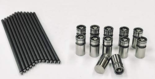 Hydraulic Lifters & Push Rods Complete Set of 12 compatible with Jeep 4.0 242ci 1987-2006 (Lifters & Pushrods)