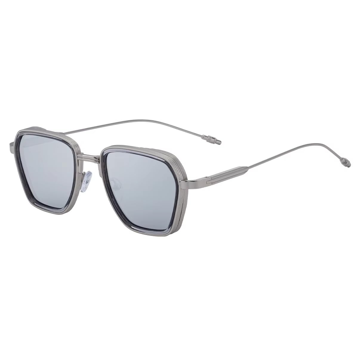 Lunettes de soleil tendance, monture en métal, branches en métal, protection UV400