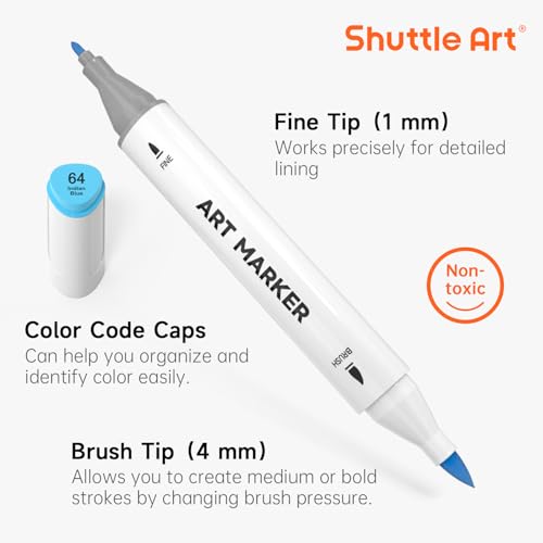 Shuttle Art 89 kolorów pędzelkowe markery artystyczne z cienką końcówką