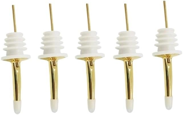 Stainless Steel Wine Pourer With Protective Cap, Drip-Free Spout Stopper, Bar Wine Accessories Set(5 pcs white gold)