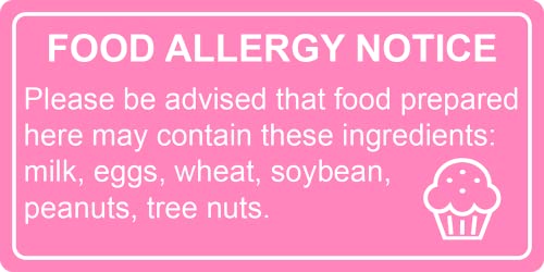 1x2 inch 500PCS Food Allergy Stickers Waterproof Stickers Without Residue for Food, Kitchen