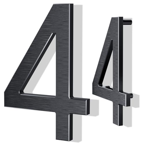 10 Inch Large House Numbers for Outside, Modern Black Metal Addre...