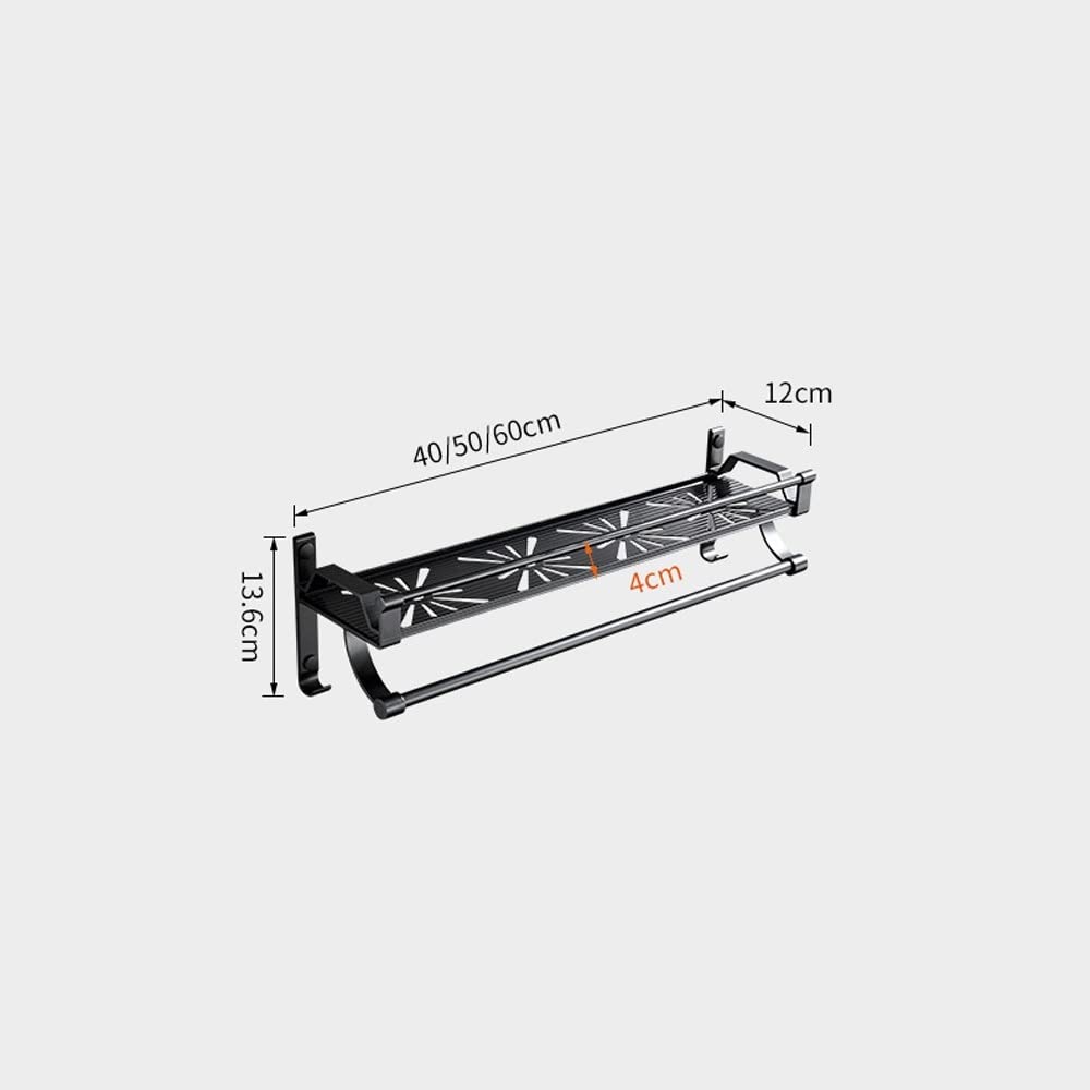 Estante de baño Estante de almacenamiento montado en la pared del baño con Barra Almacenamiento de ducha Estante de almacenamiento de cocina Hardware de baño Estantes de baño colgantes Esta