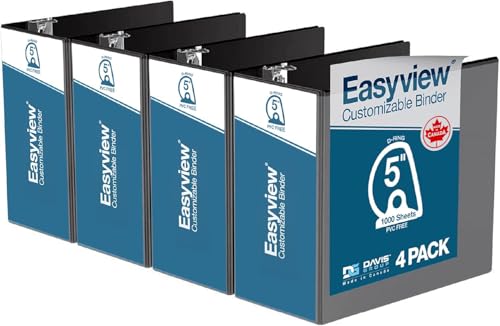 Anneaux en D 5" noir classeur personnalisable Easyview Premium