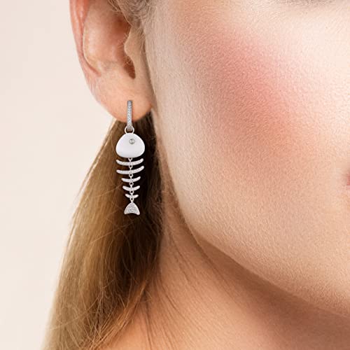 Santuzza 925 Sterling Silver Ocean Series Cubic Zirconia Dangle Earrings for Women4