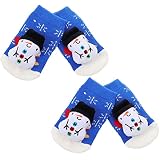 ifundom 2 Pairs de Chaussettes Anti- Slip Bébé Nouveau- Né De Noël Chaussettes pour Enfants De Vacances Tout- Petits Enfants Étage Pantoufle Chaussettes Confortables