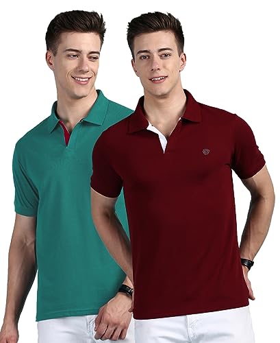 Image of Lux Cozi Men Cotton Solid Regular Fit Polo Shirt