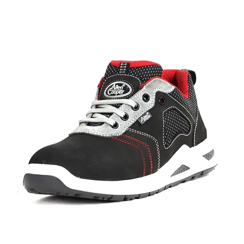 Allen Cooper 1691 Popcorn Mould Steel Toe Leather Safety Shoe (11) Black/Red