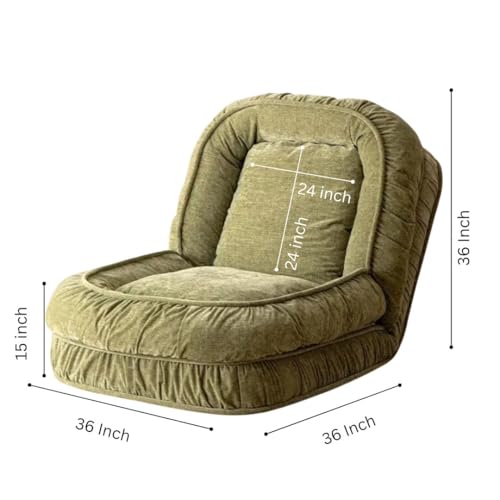 Image of Woolly | Human Dog Bed | Large Floor Sofa Bed | Low Seating | Recliner and Lounger (Olive Green)