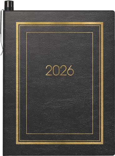 BRUNNEN Taschenkalender Mod. 713 2026 | A7, Kunstleder, schwarz