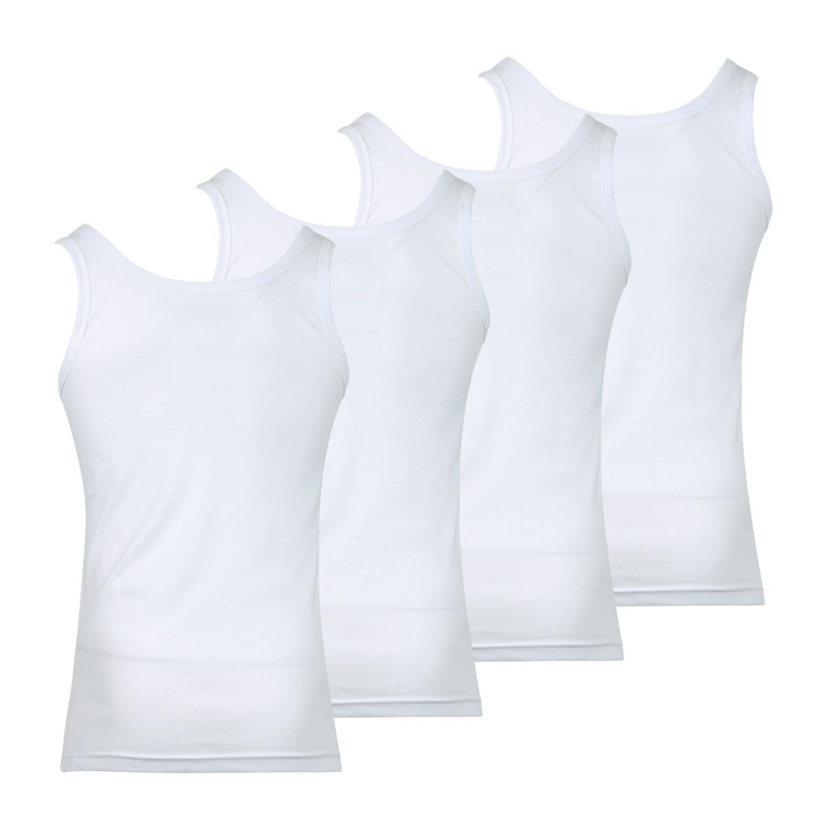 Athena - Lot de 4 Débardeurs Homme Ecopack Col V - 100% Coton - Label OEKO-TEX® standard 100 - Maillots de Corps Sans Couture Côté, Manches Courtes