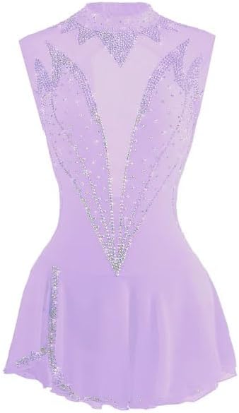 Ice Figure Skating Costumes Women's Rhythmic Gymnastics Leotards Girls Sleeveless Performance Competition Dress