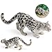Simulation Snow Leopard Model Gift Cheetah Statue Ornament Decor Leopard Figurine for Wildlife Enthusiasts & Collectors