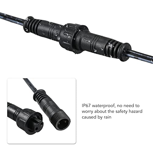 ViaGasaFamido 5pcs Deck Light Extension Cable 2 Pin IP67 Waterproof 3.3ft Plug and Play, PVC for Garden Lights Road Lighting - Image 3