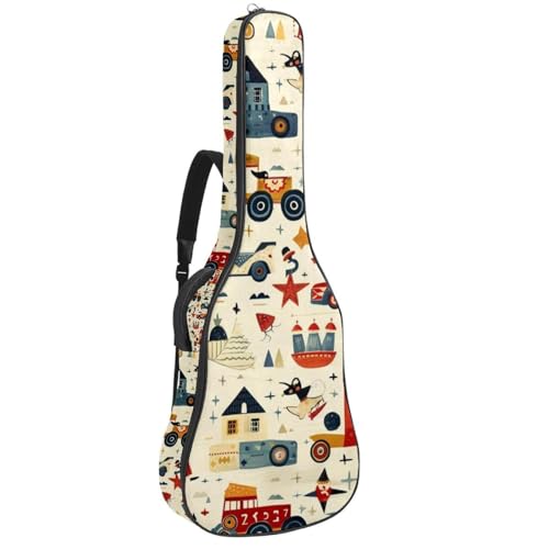 Housse guitare acoustique motif dessin animé pour cours de musique et trajets
