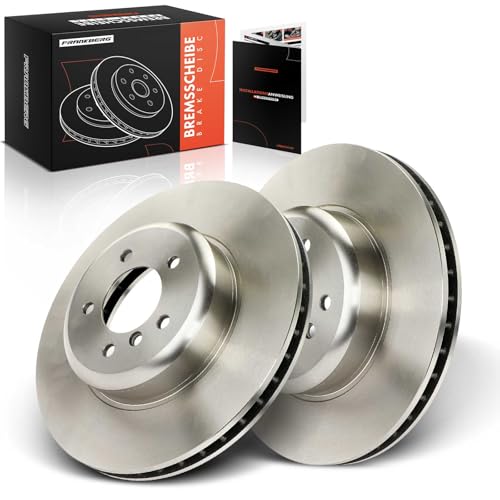 Frankberg Brake Disc Set incl. 2x Discs Front Vented Ø348mm Compatible with 5 Series Touring E61 5 Series E60 6 Series Cabriolet E64 6 Series E63 Replace# 34116763824