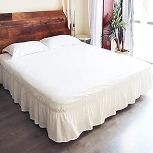 Aemilaselasticwrinklebedskirtsforadjustablebedsupersoftmicrofibertailoredwraparounddustruffleforqueensize14inchdropwhite  Urban Country Home Decor Aemilas elastic wrinkle bed skirts for adjustable bed super soft microfiber tailored wrap around dust ruffle for queen size 14 inch drop white  urban country home decor