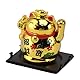 Cyrank Winkende Glückskatze, Japanische Maneki-Neko-Glückskatze Mit Wellenarm, Winke Katze, Niedliche Chinesische Katze, Lucky Cat, Kleine Solar-Wellenkatze Für Heim- Und Autodekoration(Gold)